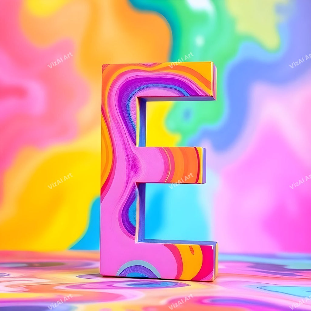 Colourful Paint alphabet letter E