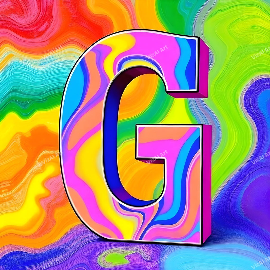 Colourful Paint alphabet letter G