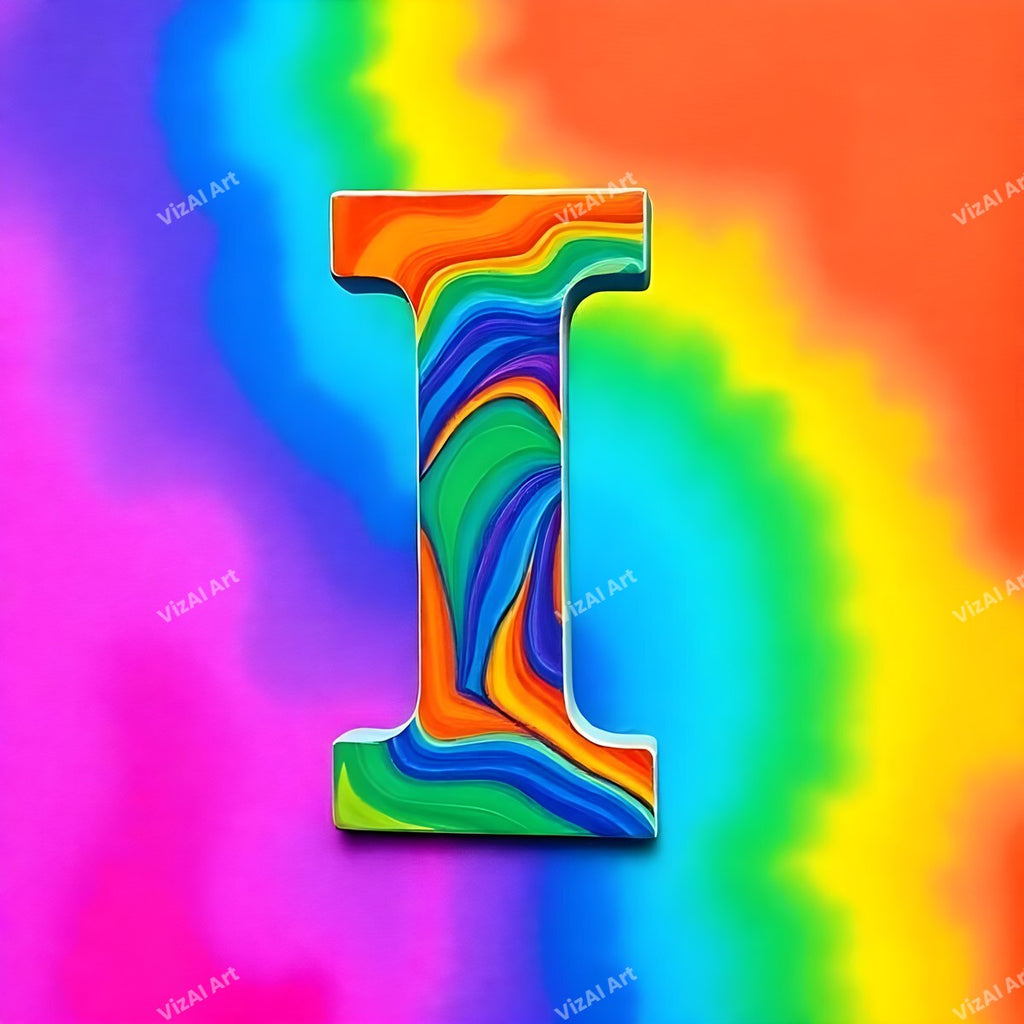 Colourful Paint alphabet letter I