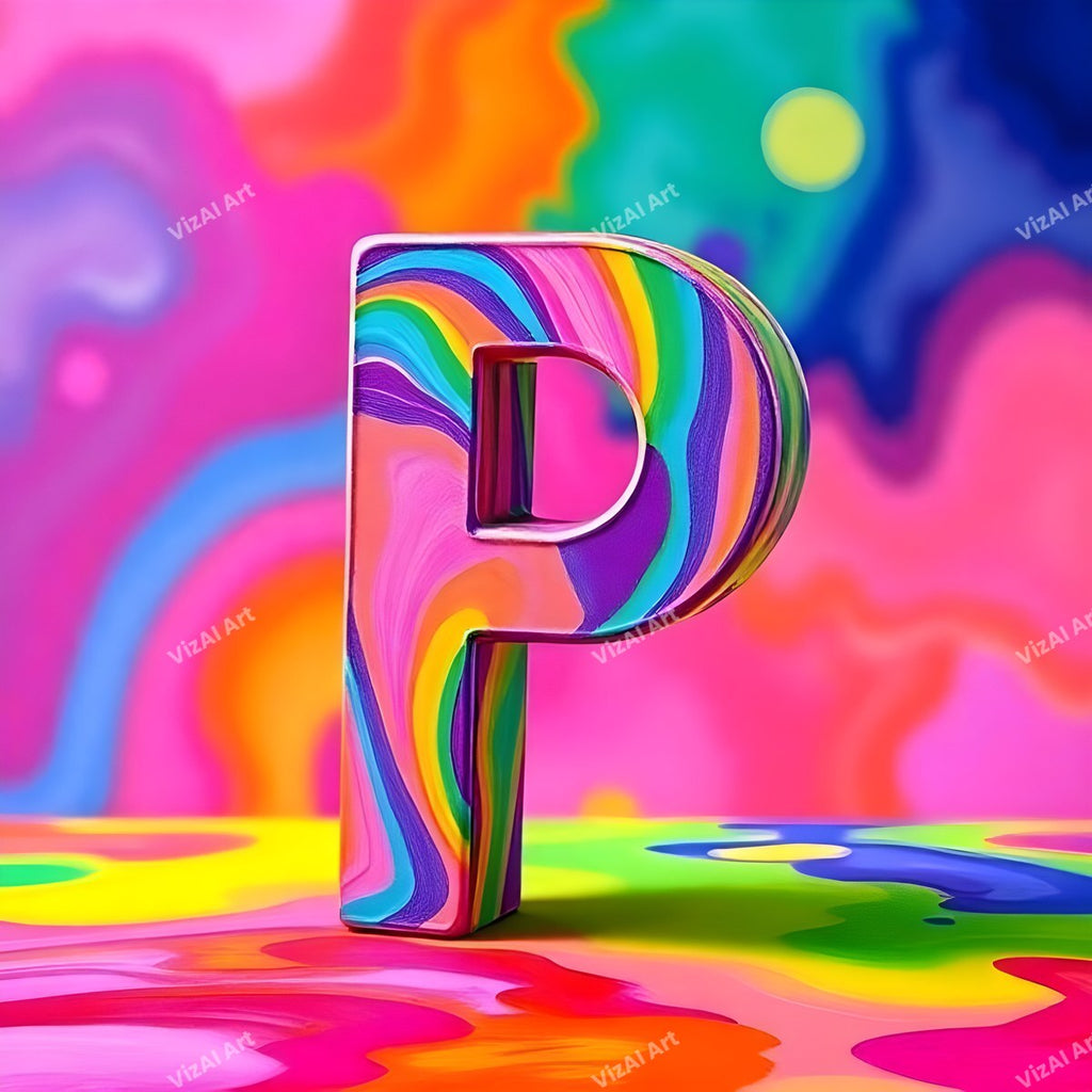 Colourful Paint alphabet letter P