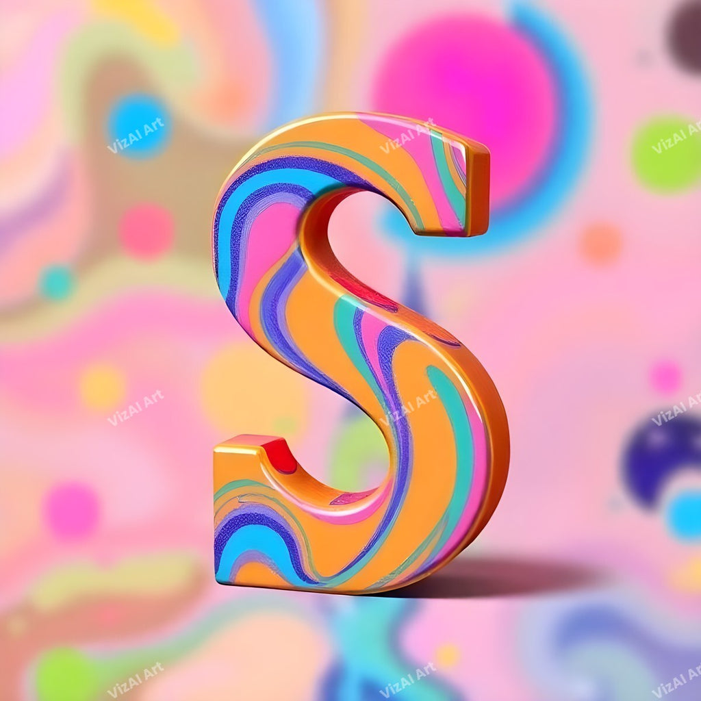 Colourful Paint alphabet letter S