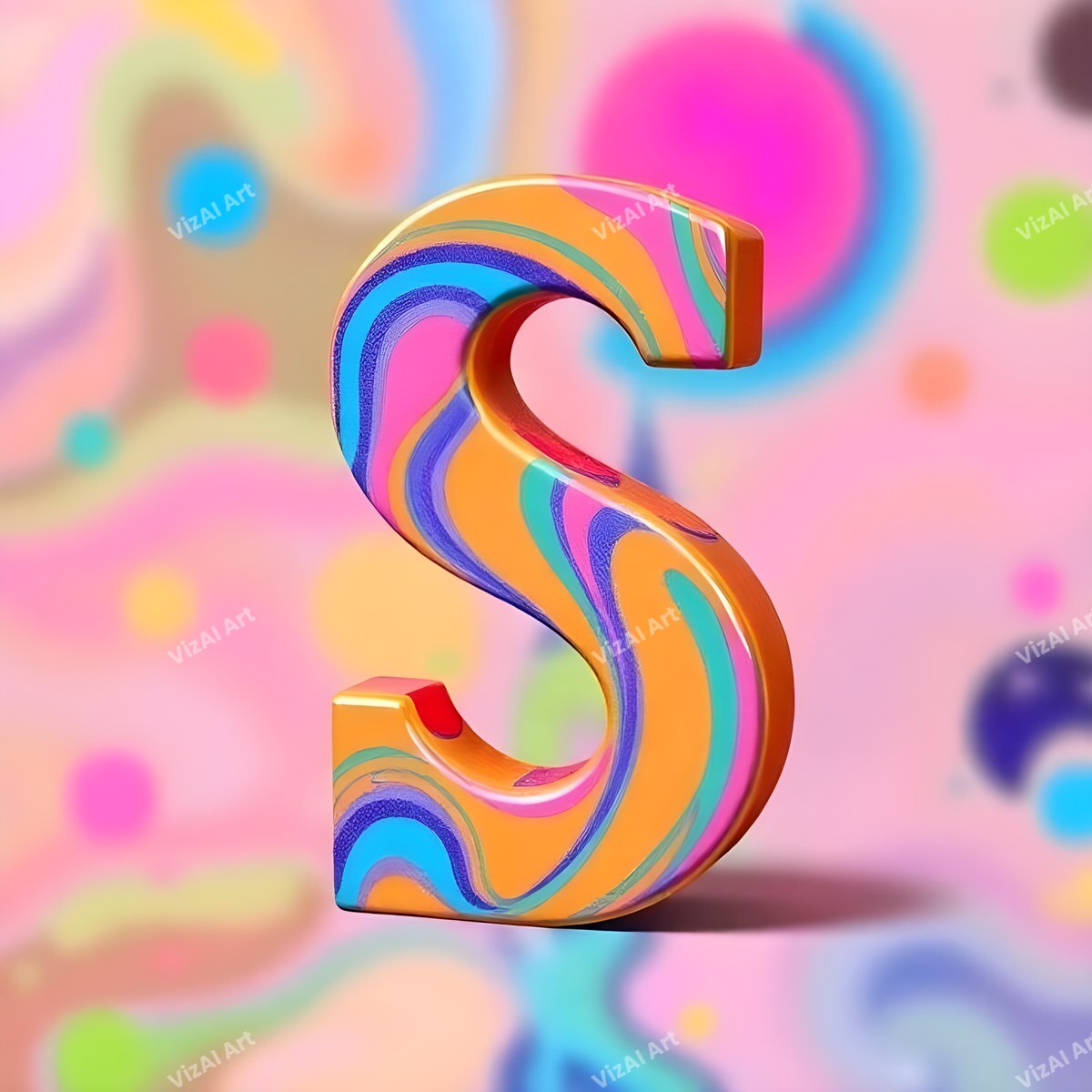 Colourful Paint alphabet letter S