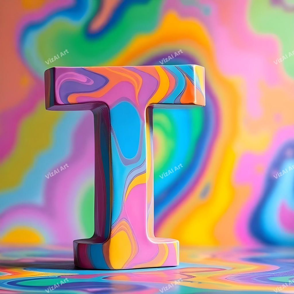 Colourful Paint alphabet letter T