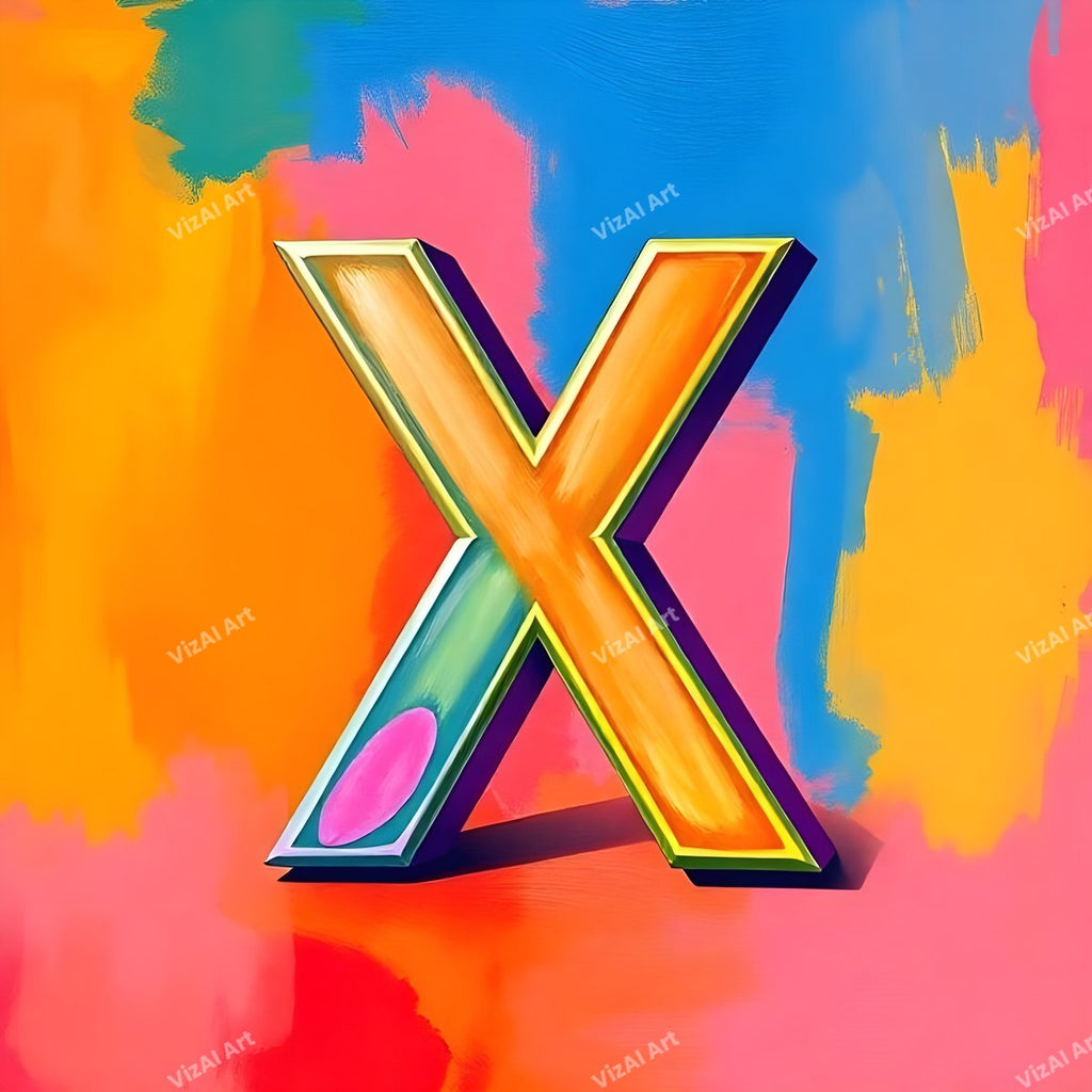 Colourful Paint alphabet letter X