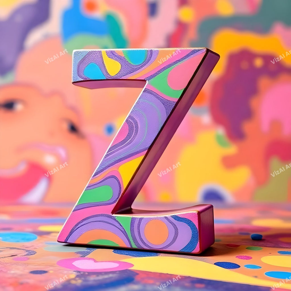 Colourful Paint alphabet letter Z