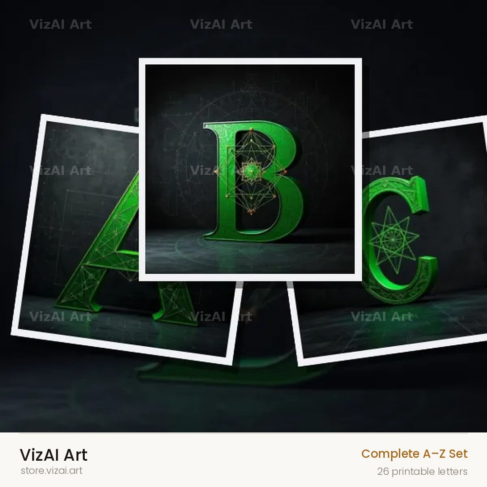 Chalk Geometry Line alphabet — choose an individual printable letter
