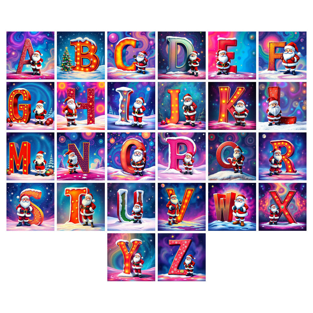 Christmas alphabet — choose an individual printable letter