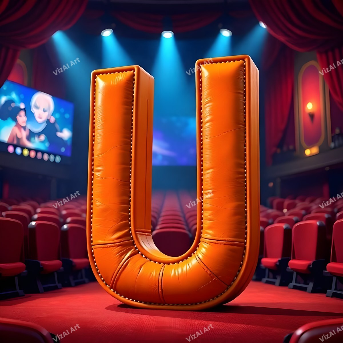 Cinema alphabet letter U