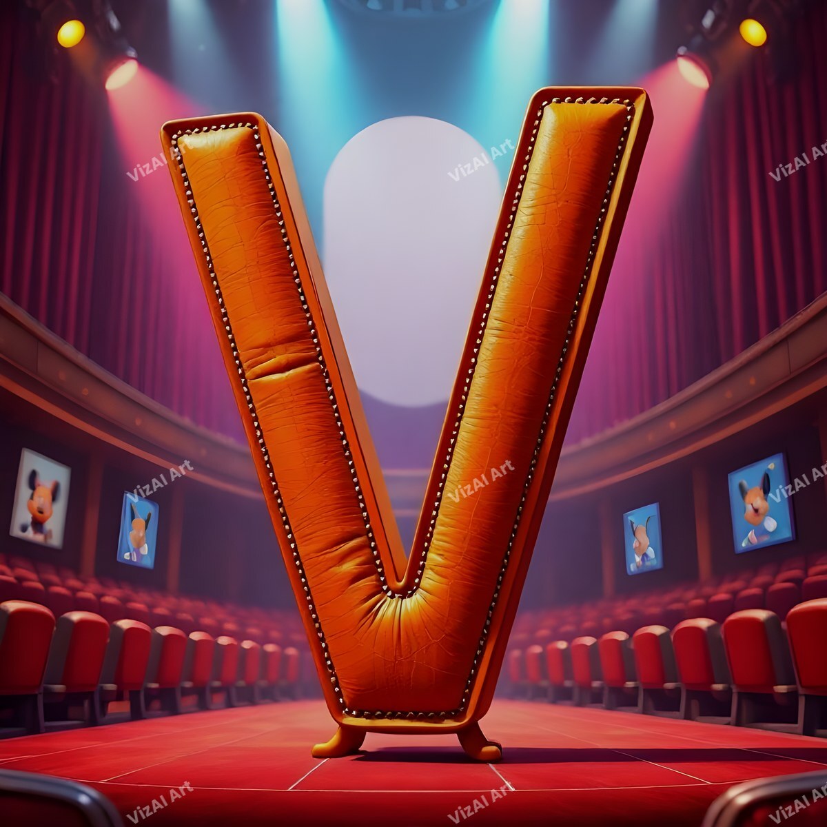 Cinema alphabet letter V