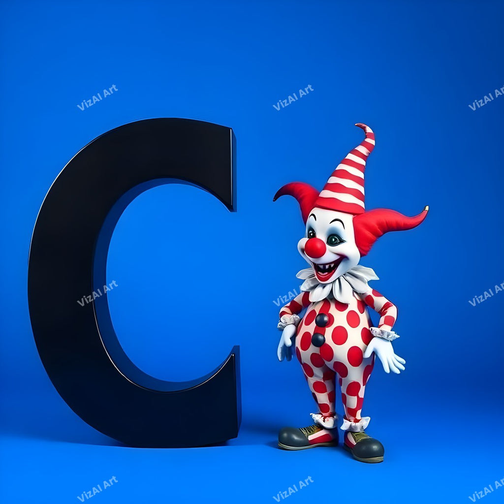 Clown alphabet letter C