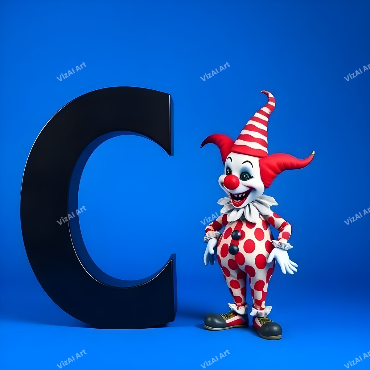 Clown alphabet letter C