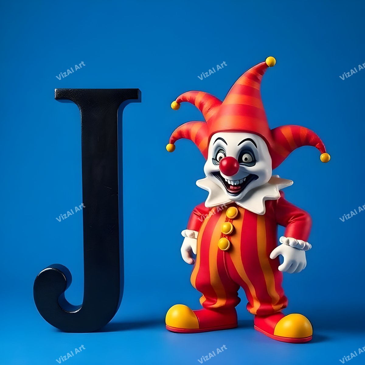 Clown alphabet letter J