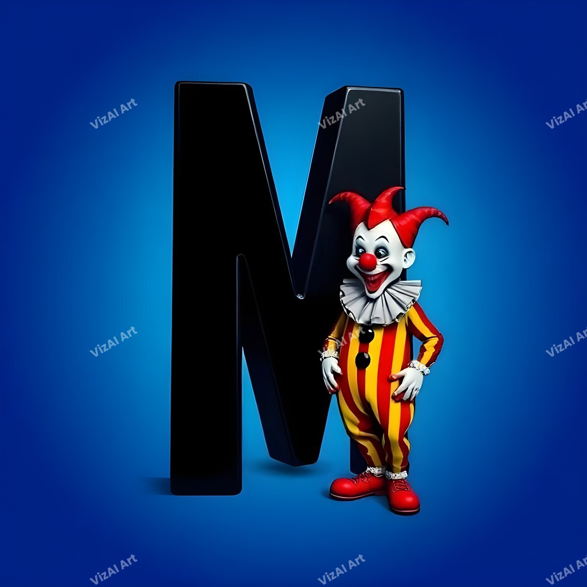 Clown alphabet letter M