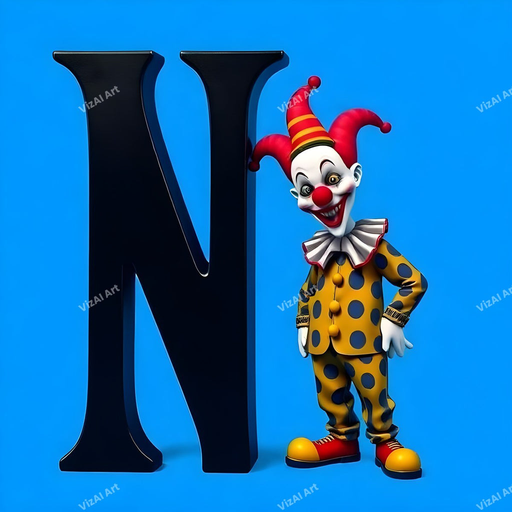 Clown alphabet letter N