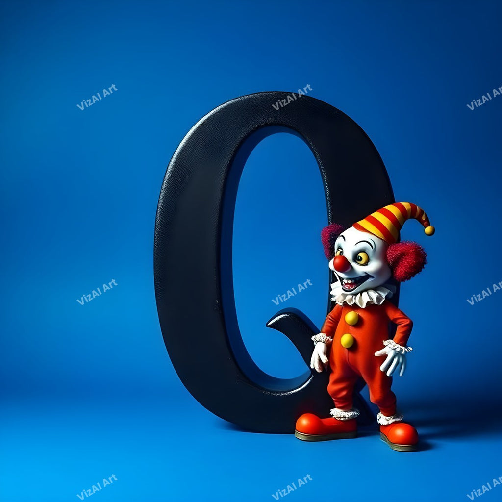 Clown alphabet letter Q