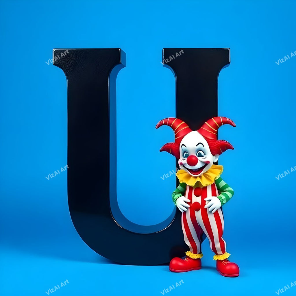 Clown alphabet letter U
