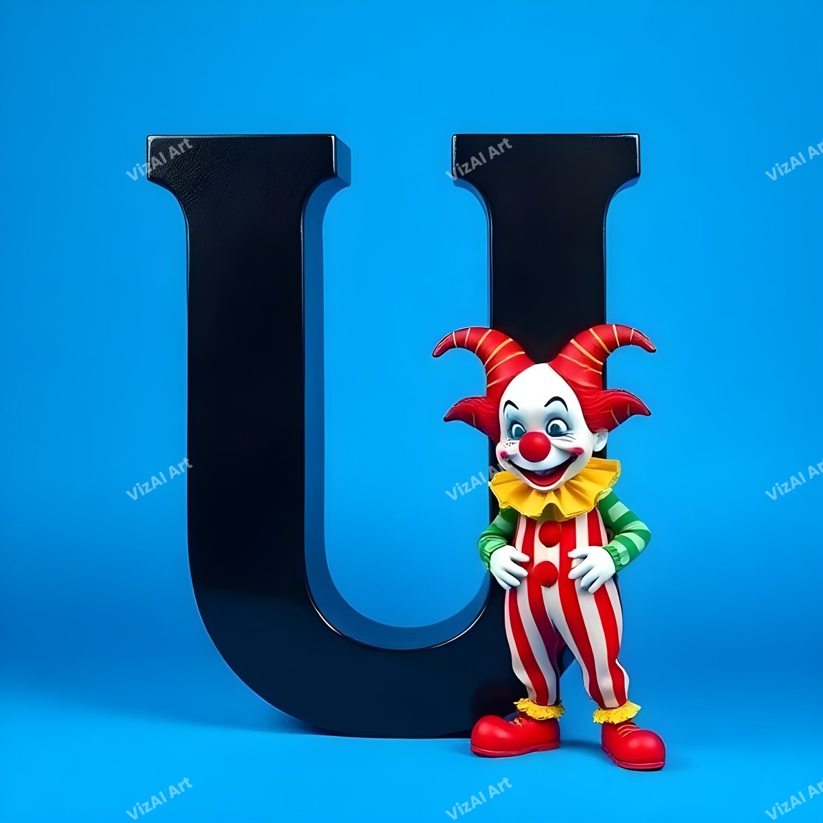 Clown alphabet letter U