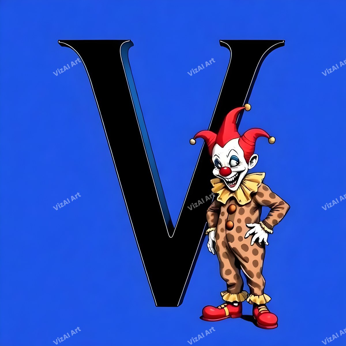 Clown alphabet letter V