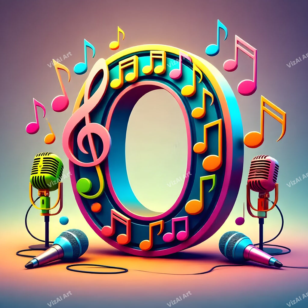 Letter O musical alphabet art print
