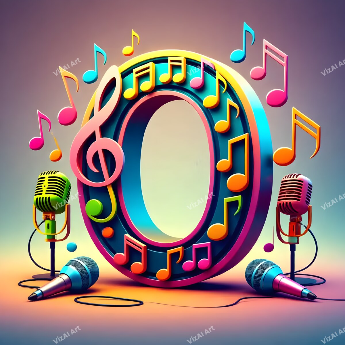 Letter O musical alphabet art print
