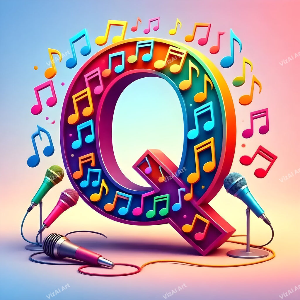 Letter Q musical alphabet art print