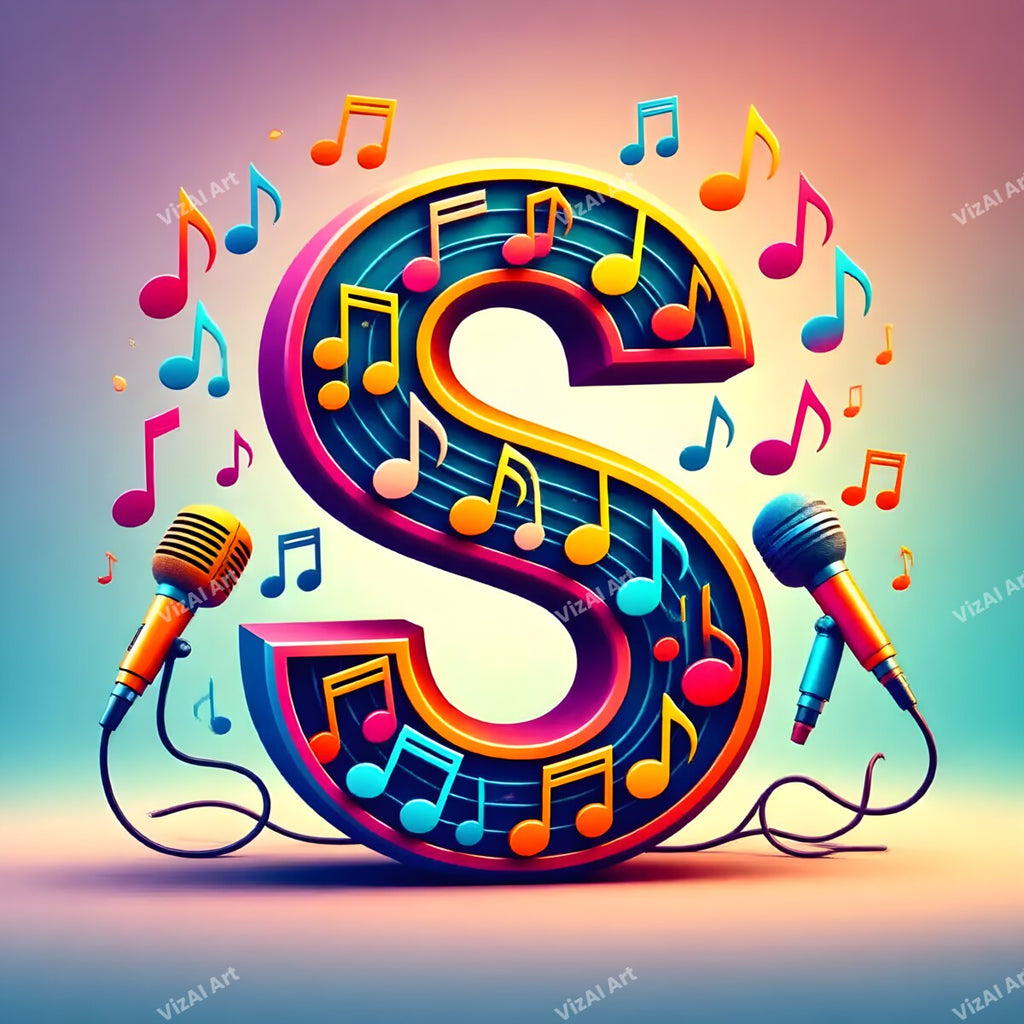 Letter S musical alphabet art print