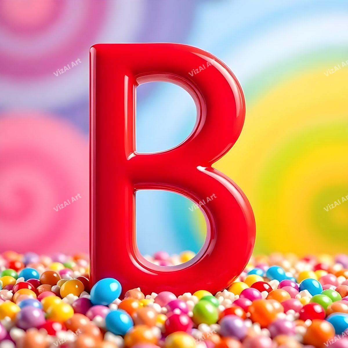 Candy alphabet letter B