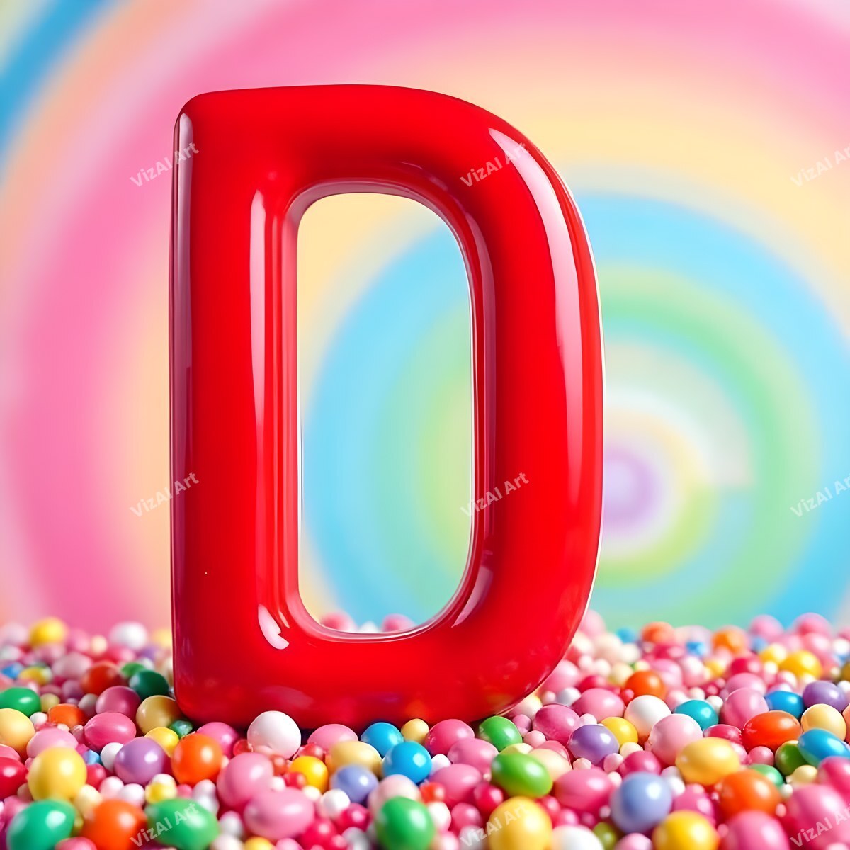 Candy alphabet letter D