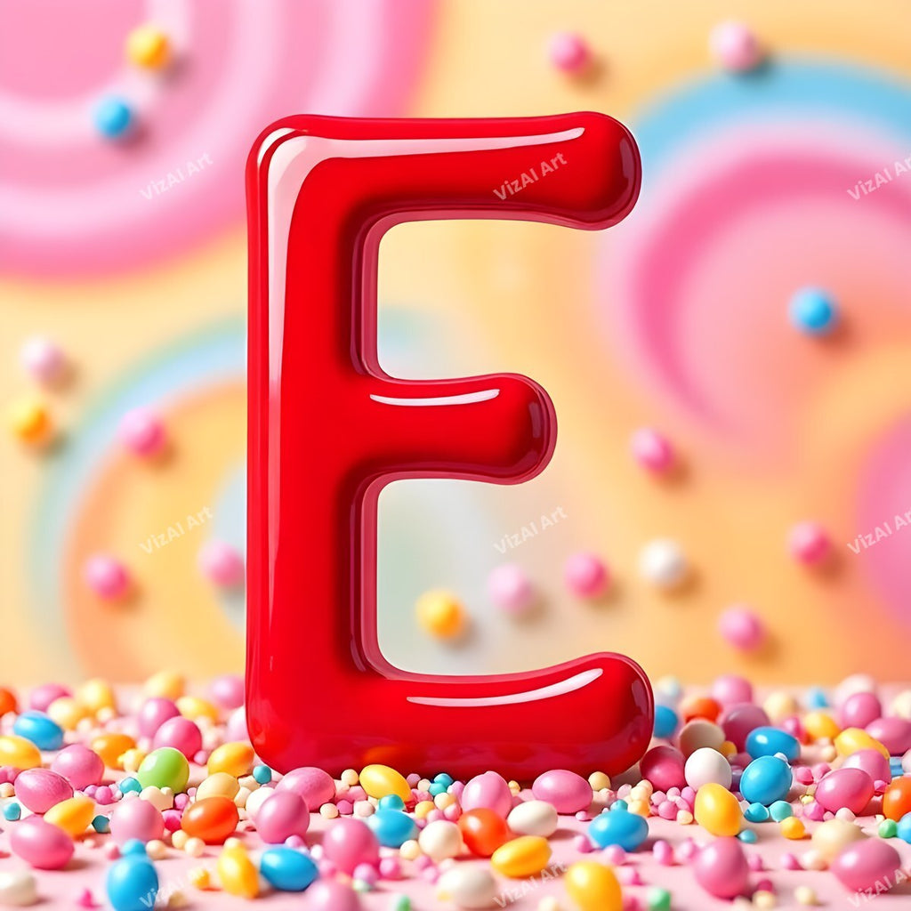 Candy alphabet letter E