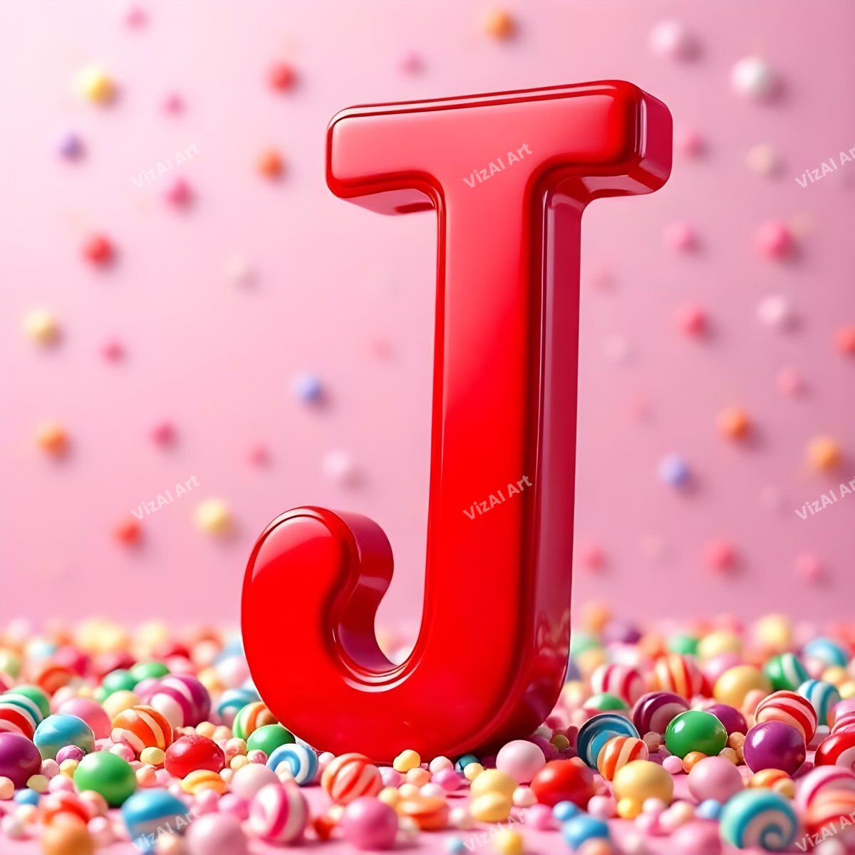 Candy alphabet letter J