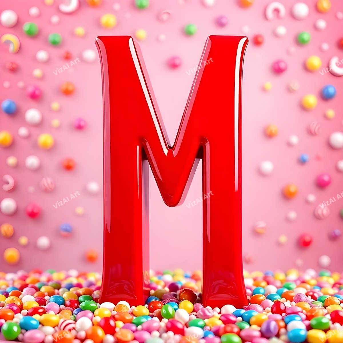 Candy alphabet letter M