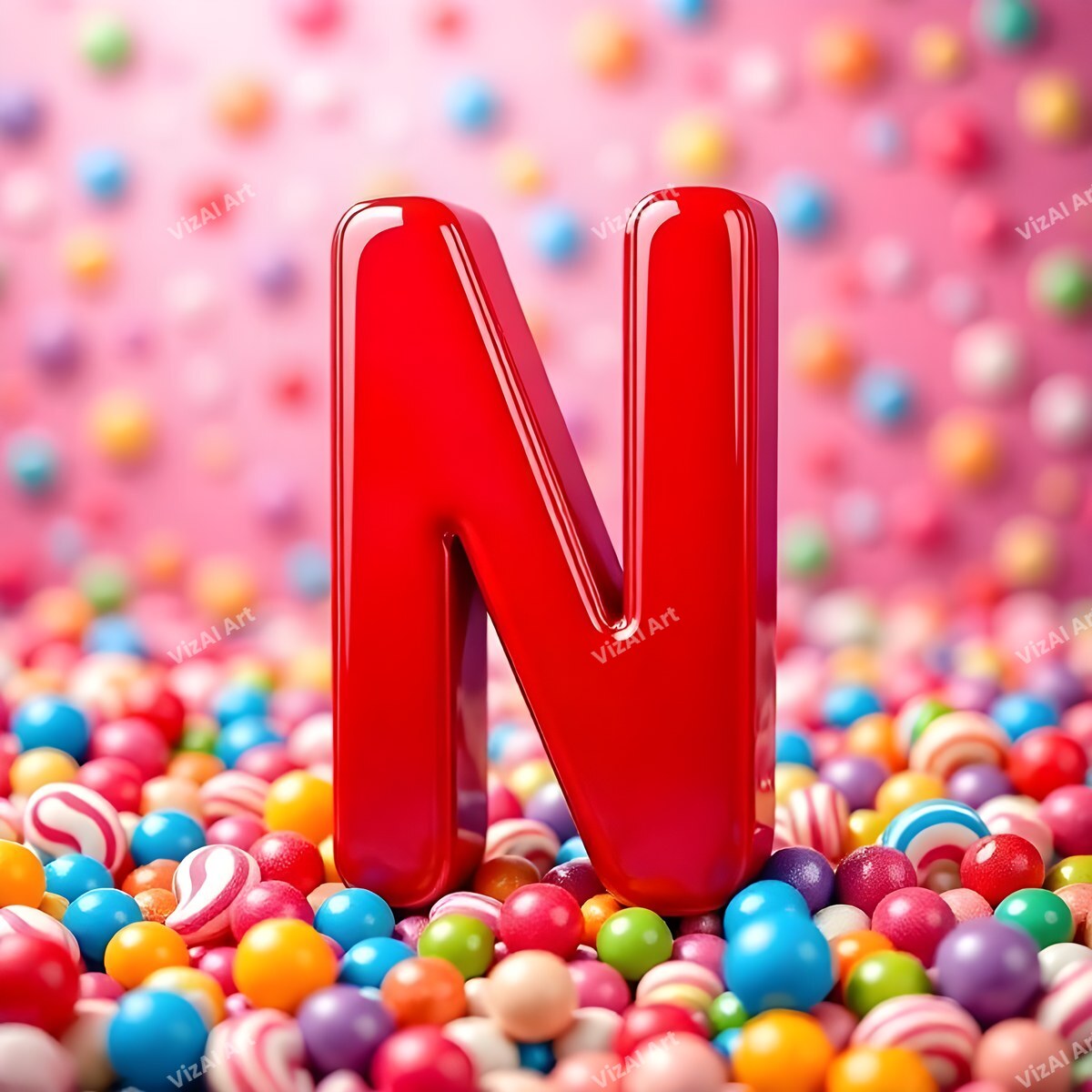 Candy alphabet letter N