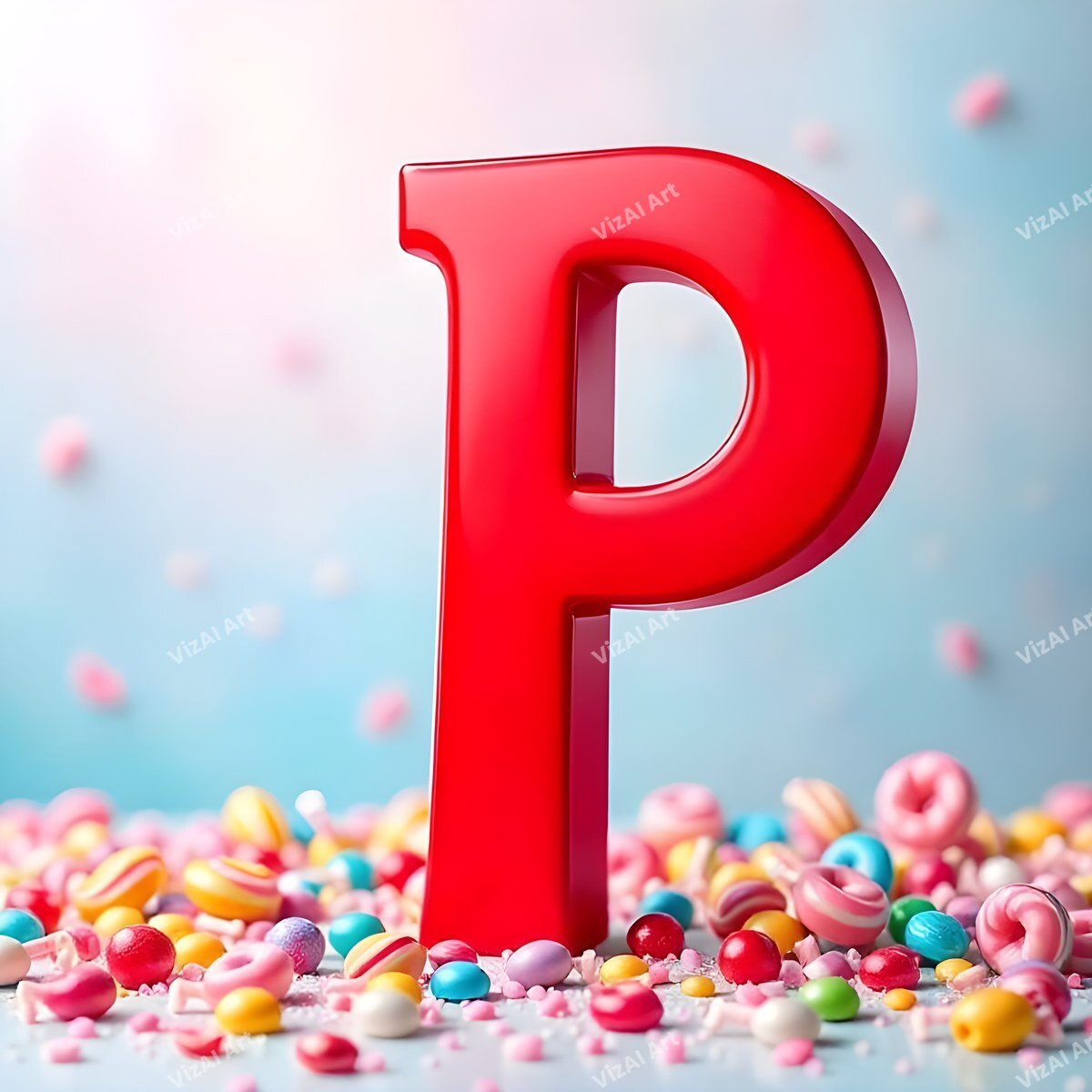 Candy alphabet letter P
