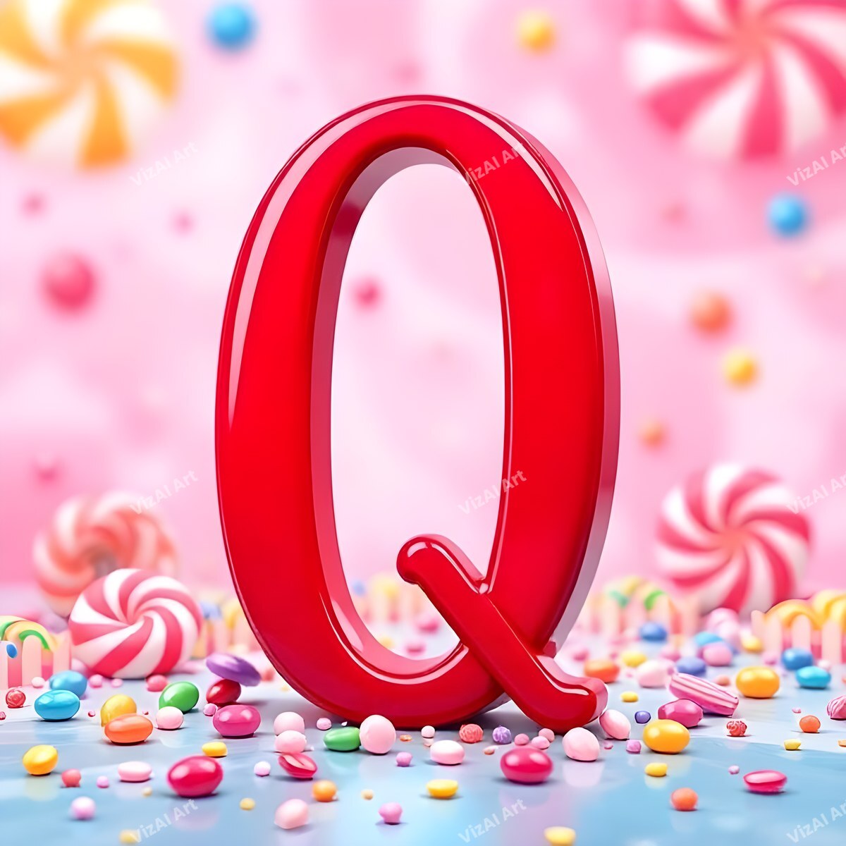 Candy alphabet letter Q