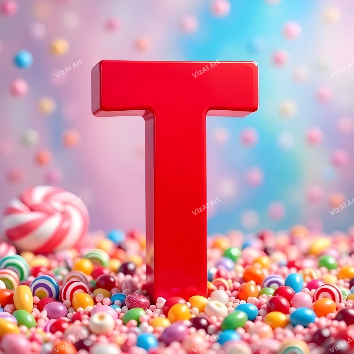 Candy alphabet letter T