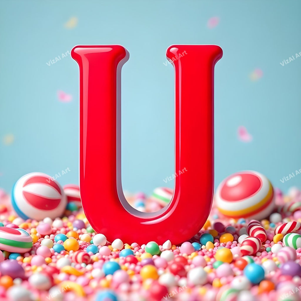 Candy alphabet letter U