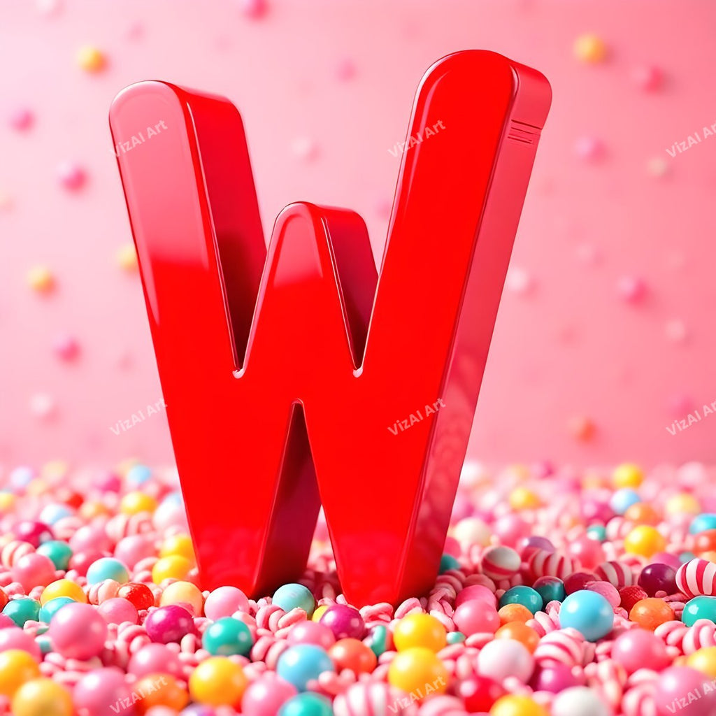 Candy alphabet letter W
