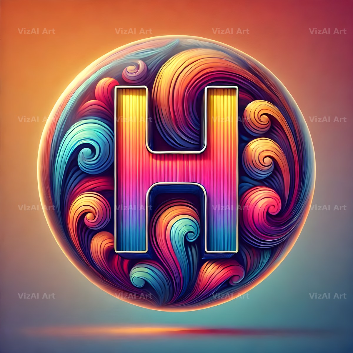 Crystal Ball alphabet letter H