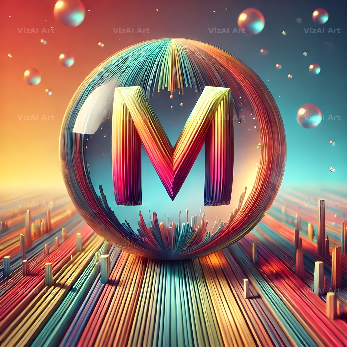 Crystal Ball alphabet letter M