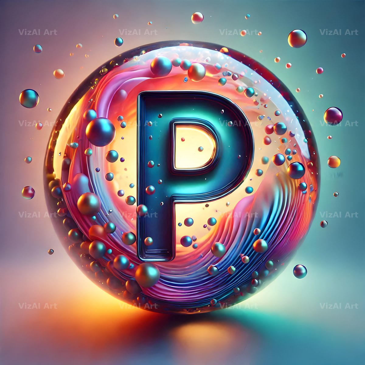 Crystal Ball alphabet letter P