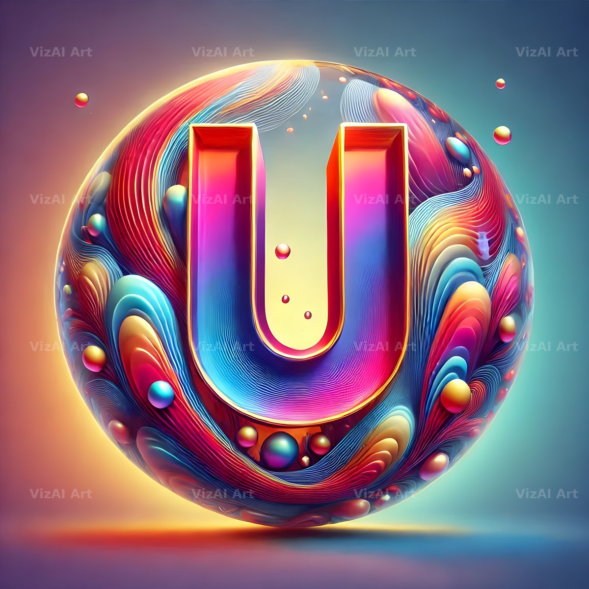 Crystal Ball alphabet letter U