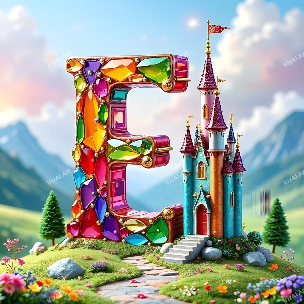 Fairytale Castle alphabet letter E