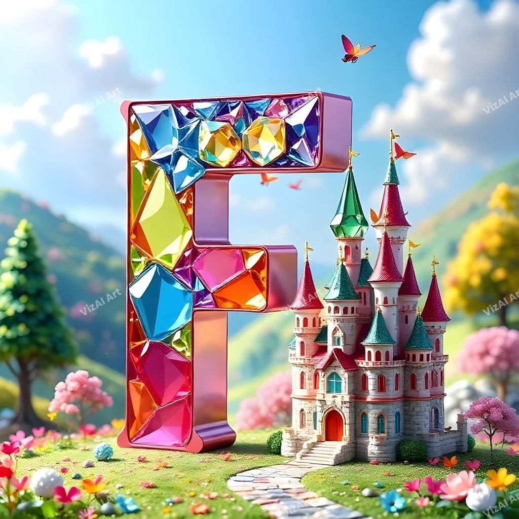 Fairytale Castle alphabet letter F