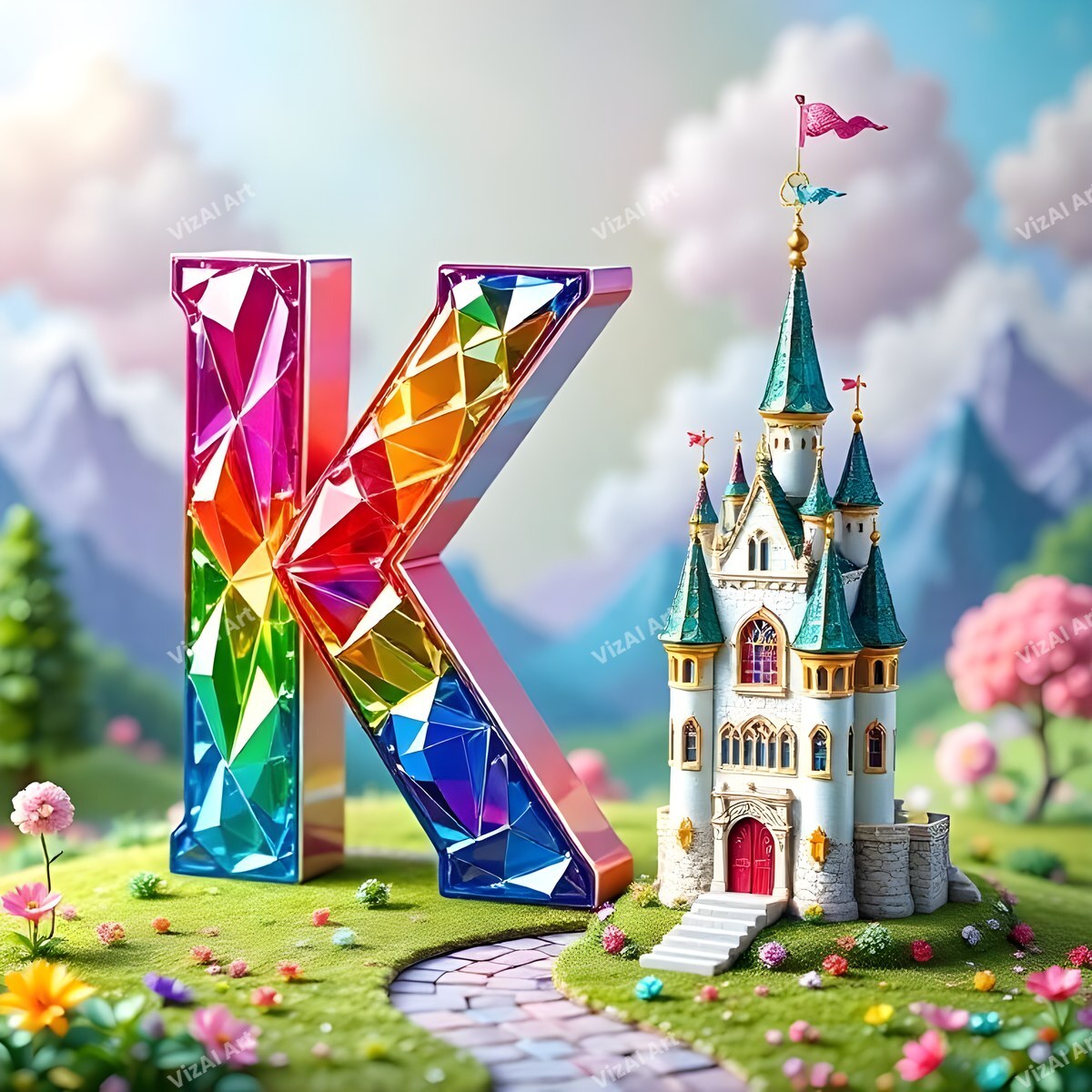 Fairytale Castle alphabet letter K