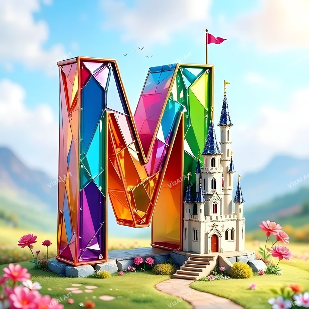 Fairytale Castle alphabet letter M