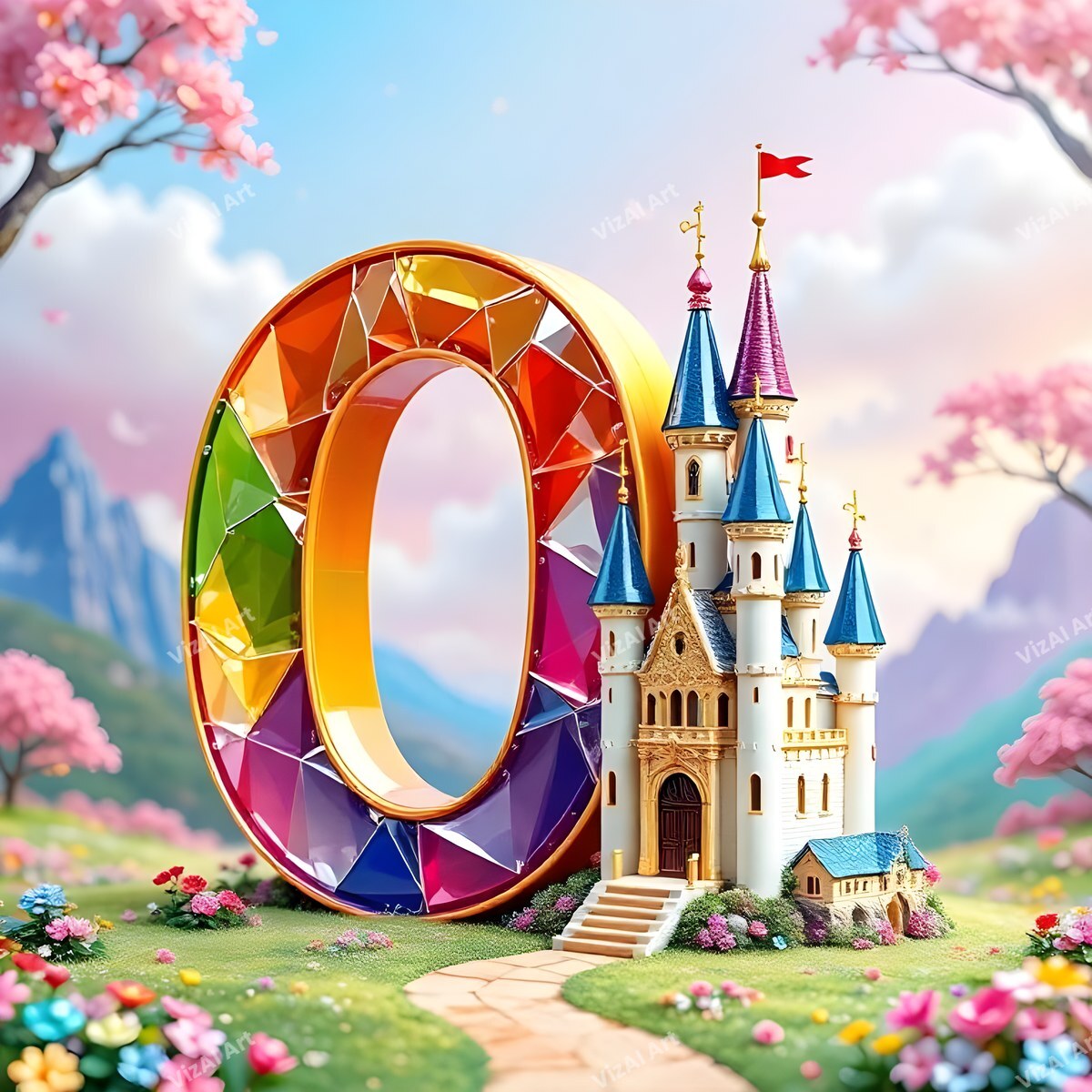 Fairytale Castle alphabet letter O