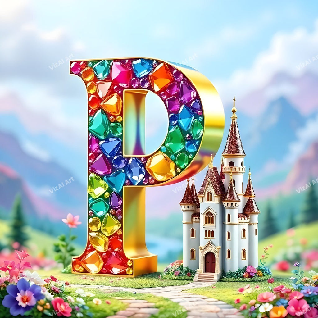 Fairytale Castle alphabet letter P