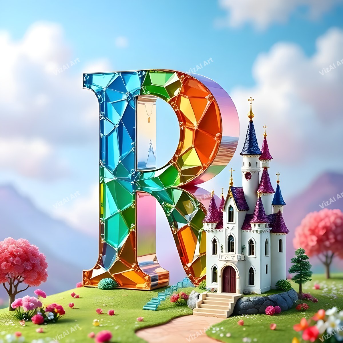 Fairytale Castle alphabet letter R