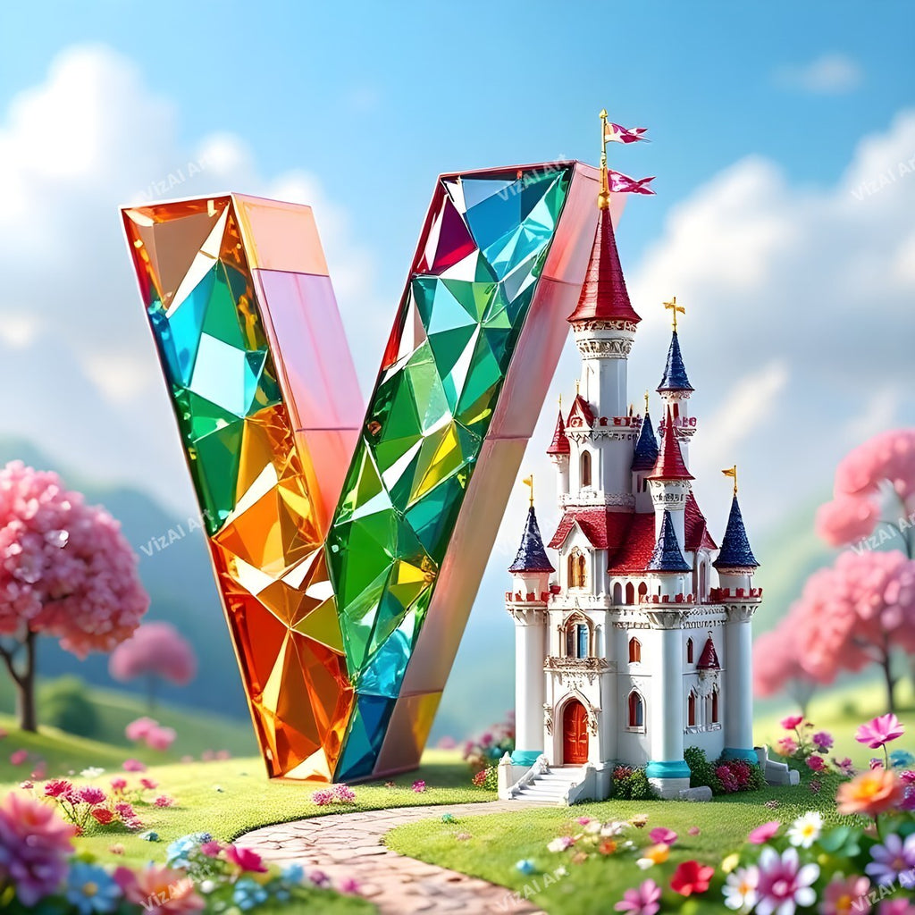Fairytale Castle alphabet letter V