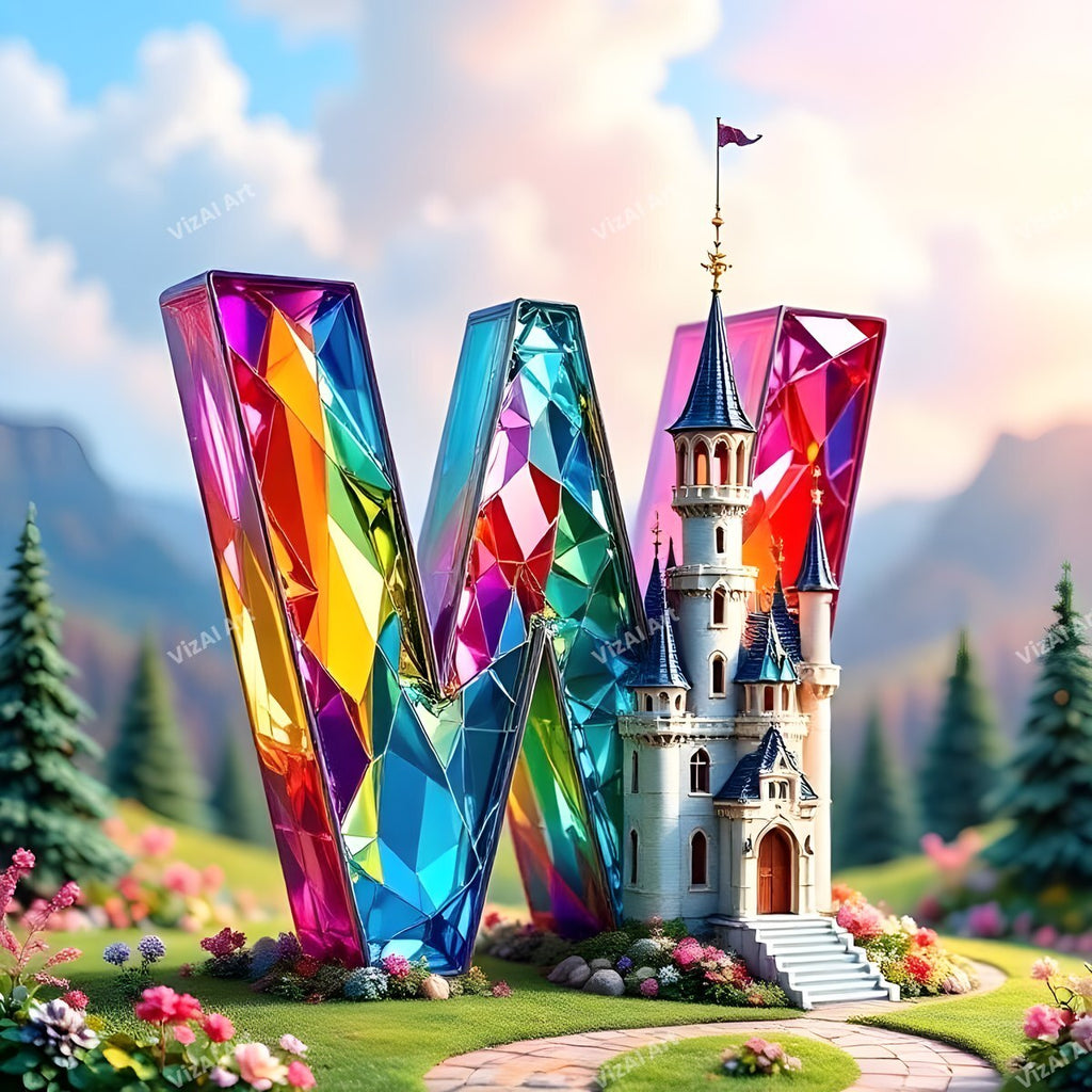 Fairytale Castle alphabet letter W